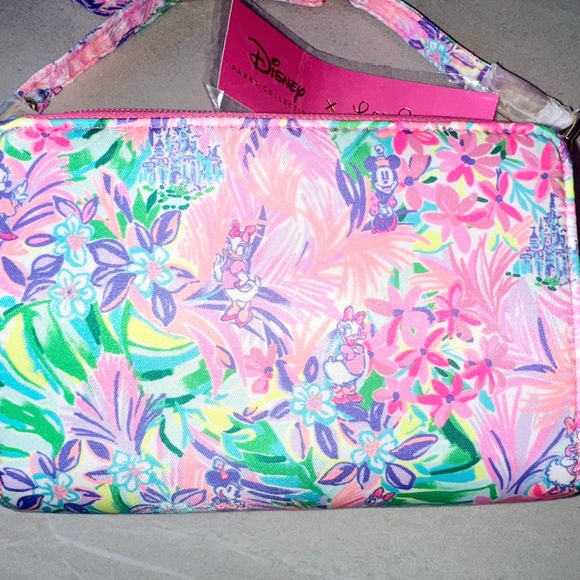 Lilly Pulitzer Disney Floral Purse in Pink, Green, and Purple - Picture 4 of 5